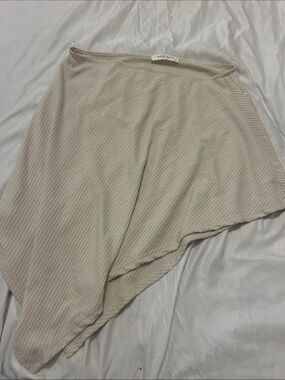 Asymmetrical Knit Top in Light Beige -  Modern Minimalist